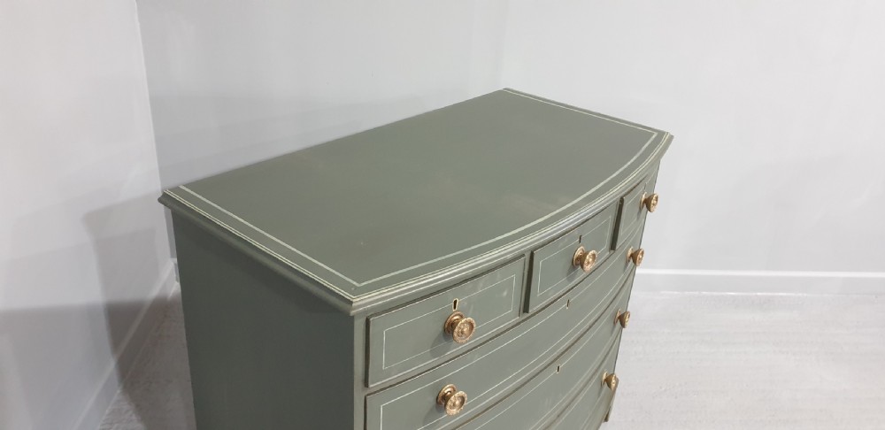 Regency Painted Bowed Chest of Drawers View XIV