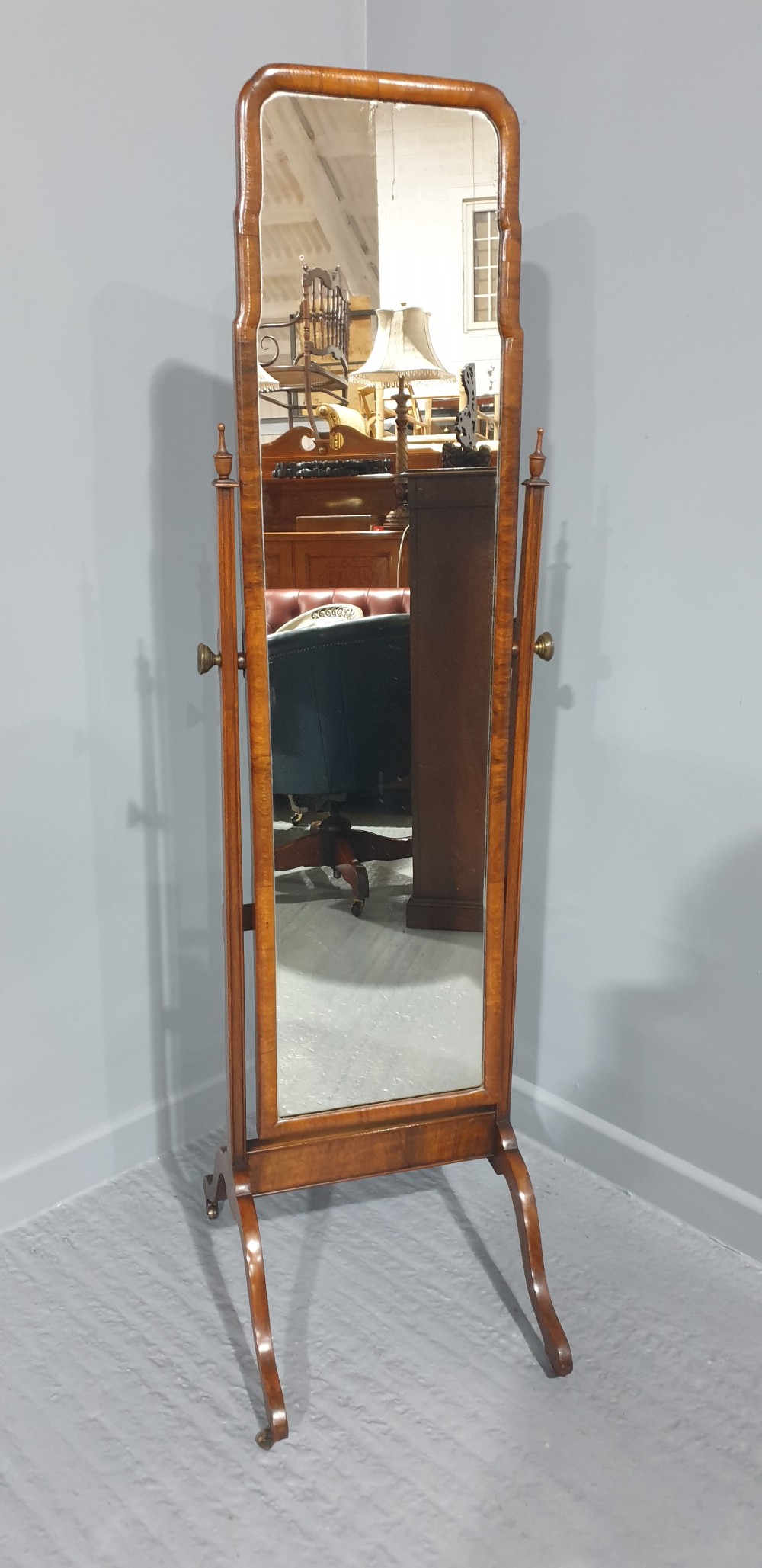 Walnut Cheval Mirror View II