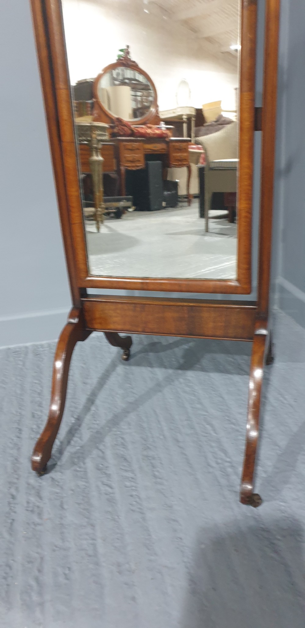 Walnut Cheval Mirror View IX