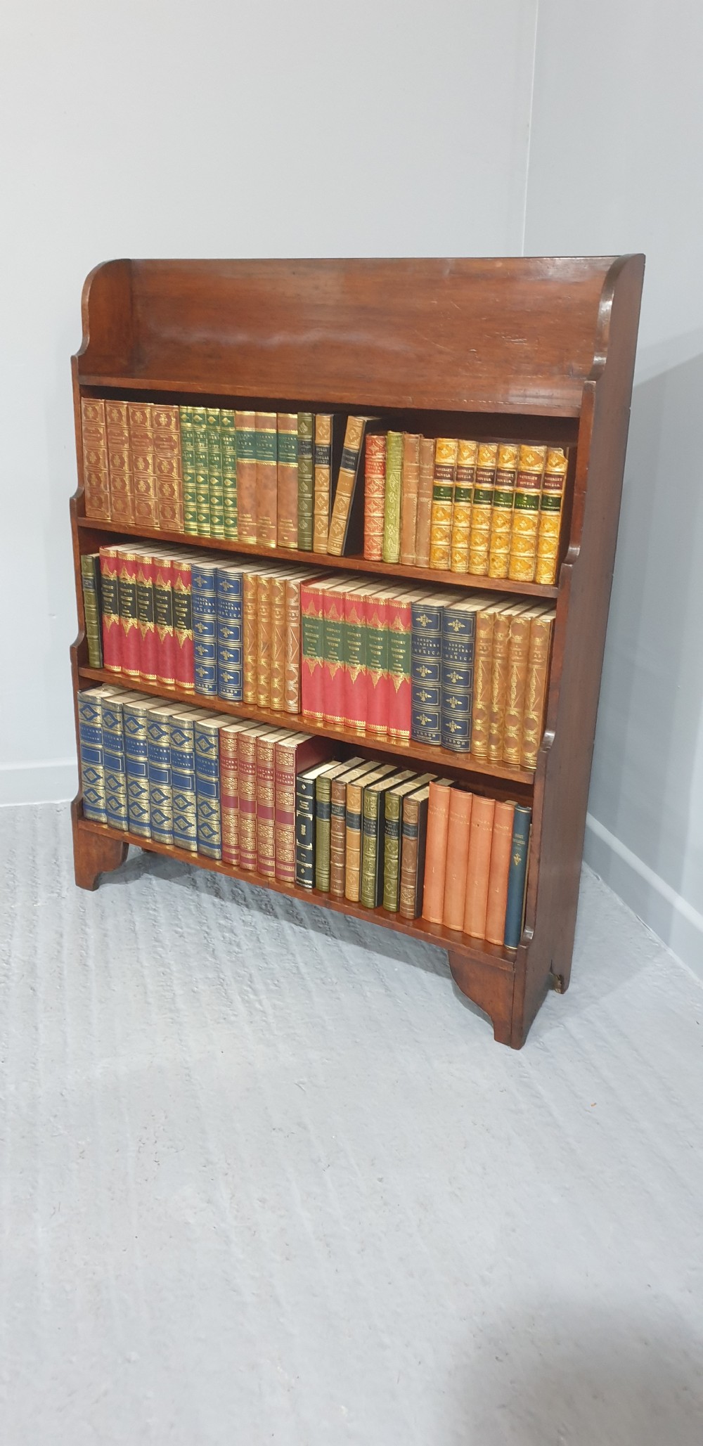 Georgian Mahogany Waterfall Open Bookcase View VII