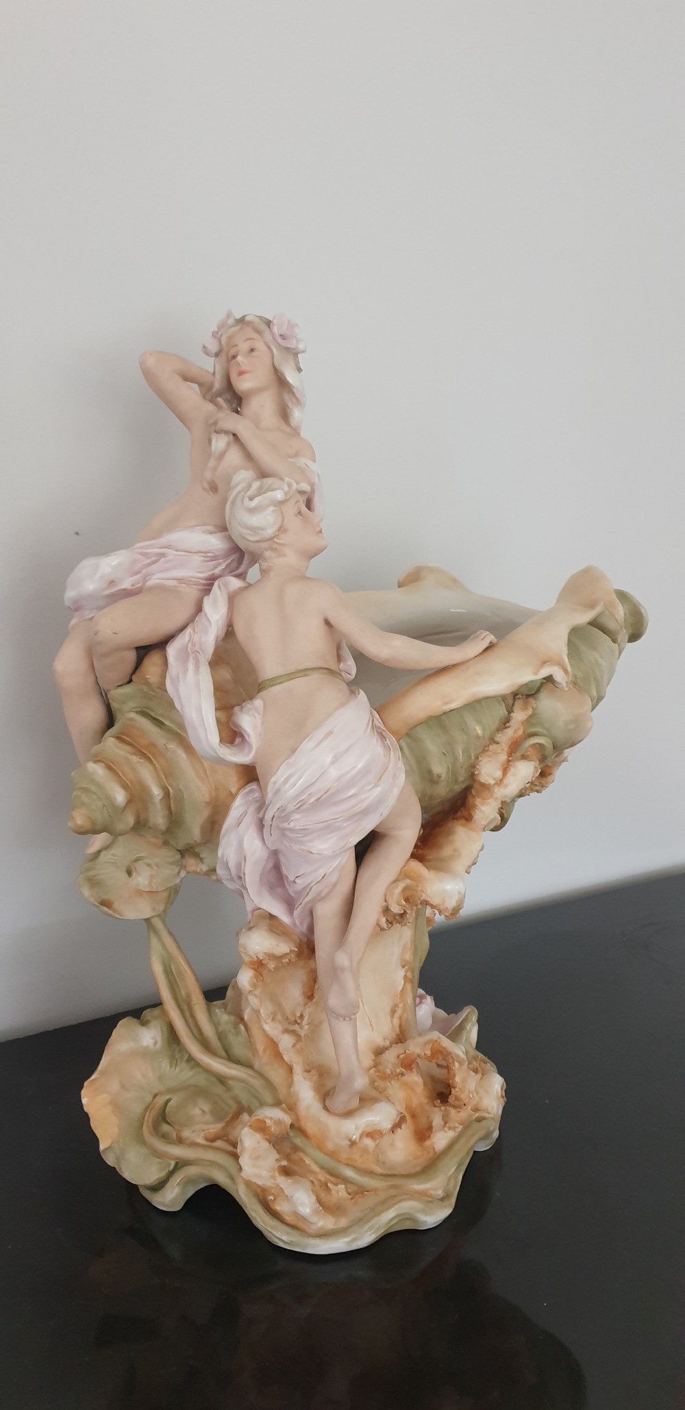 Large Royal Dux Art Noveau Shell View II
