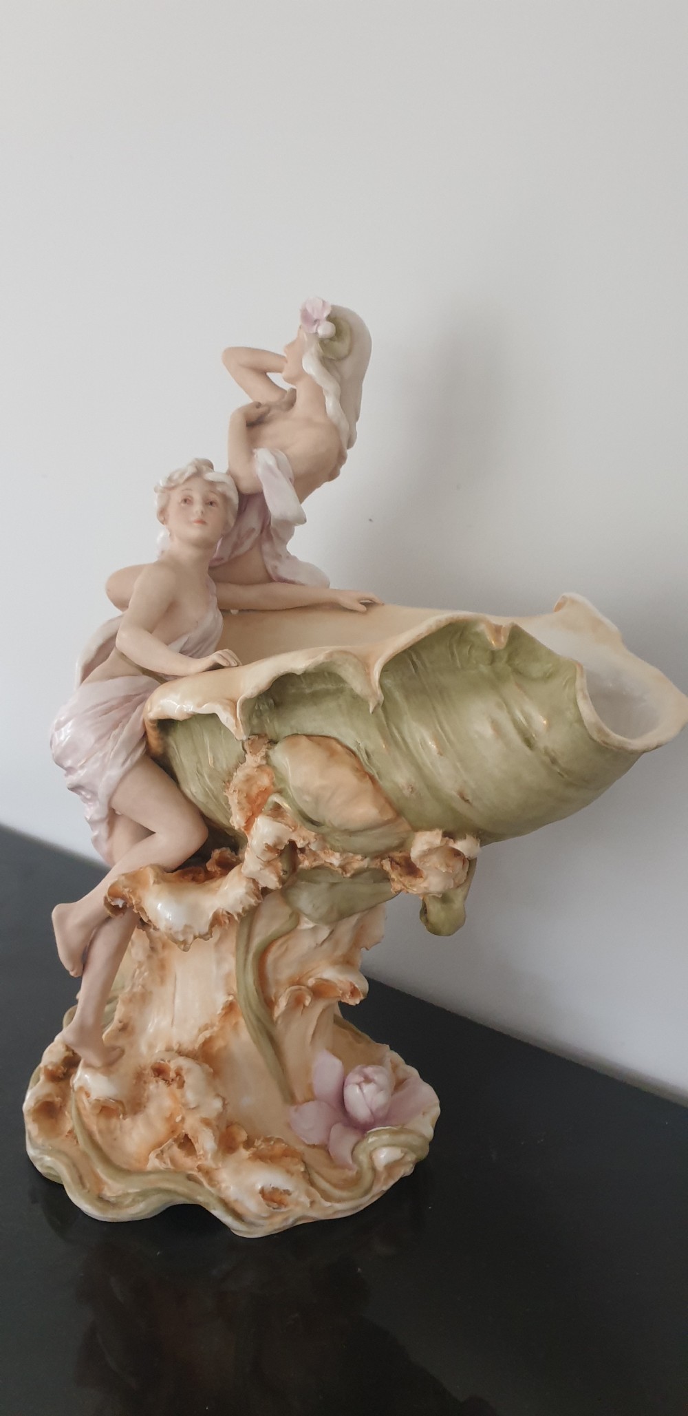 Large Royal Dux Art Noveau Shell View III