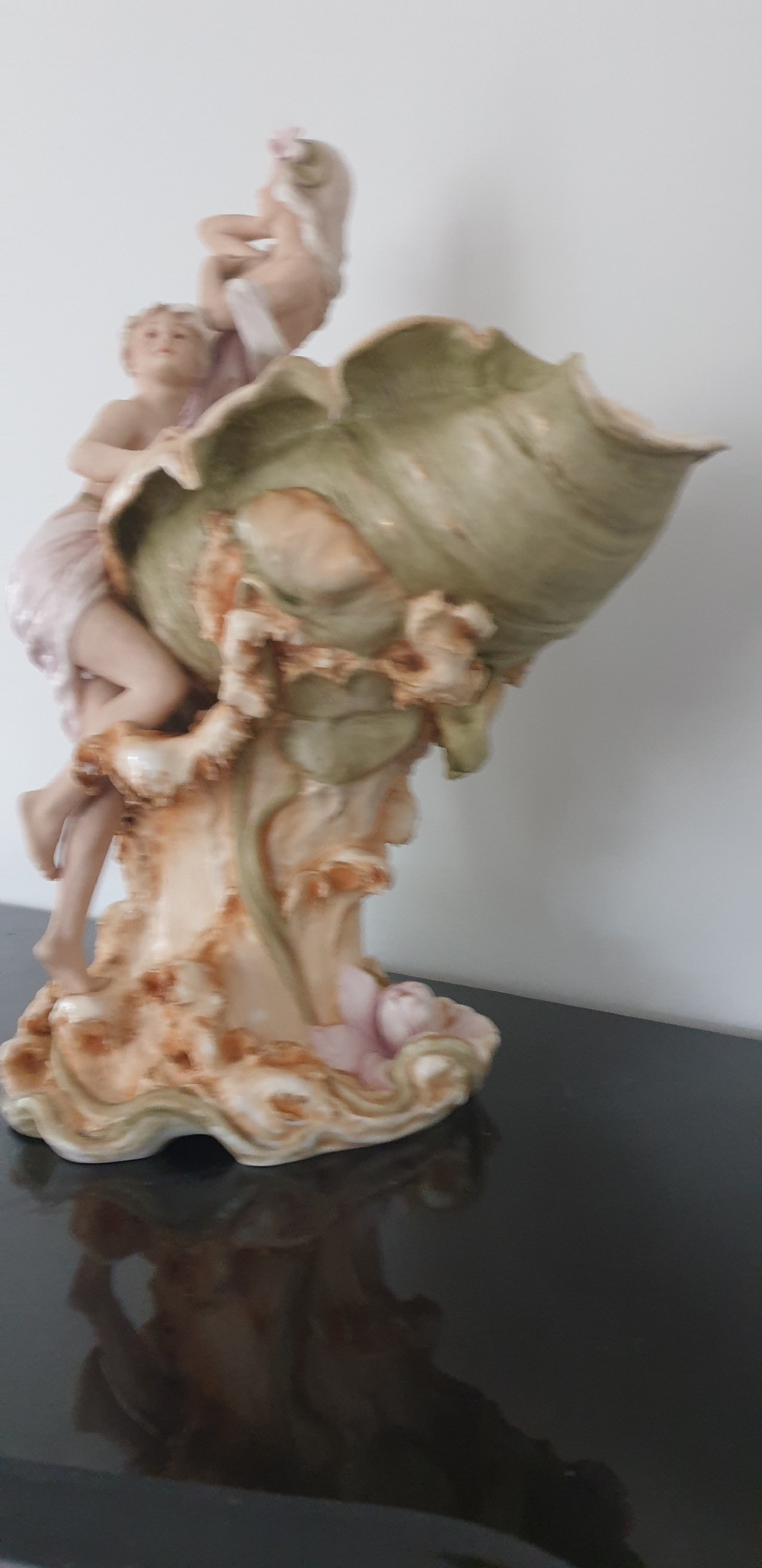 Large Royal Dux Art Noveau Shell View V
