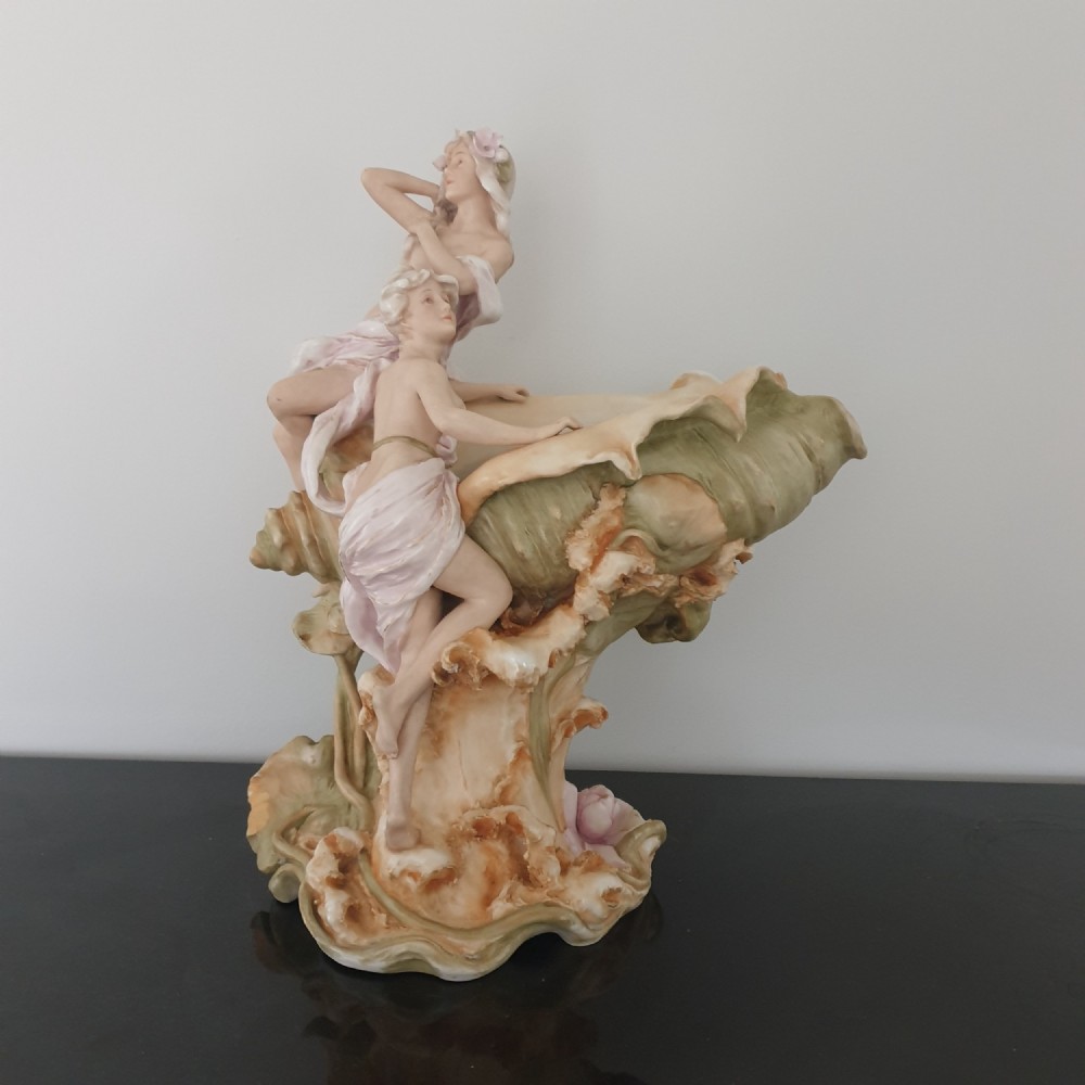 Large Royal Dux Art Noveau Shell