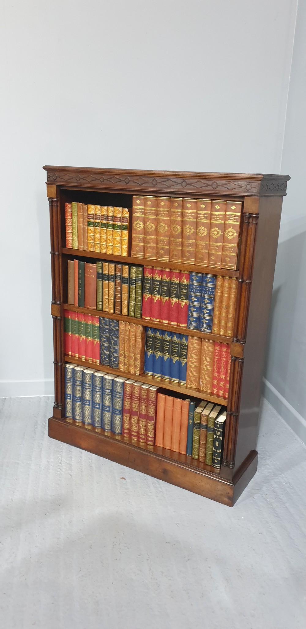 Mahogany Open Adjustable Library Bookcase View III