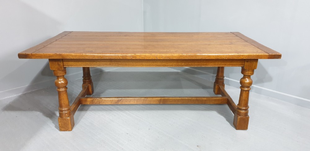 Large Oak Refrectory Kitchen DiningTable View II