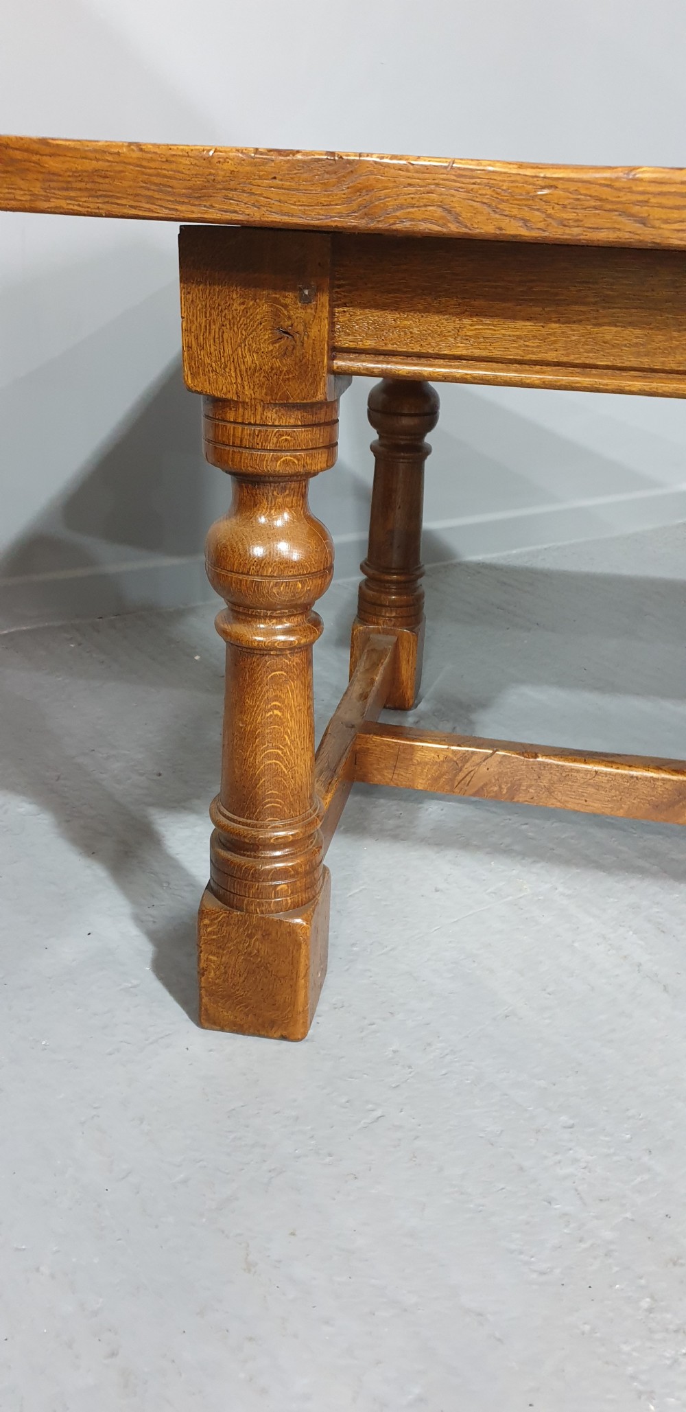 Large Oak Refrectory Kitchen DiningTable View III