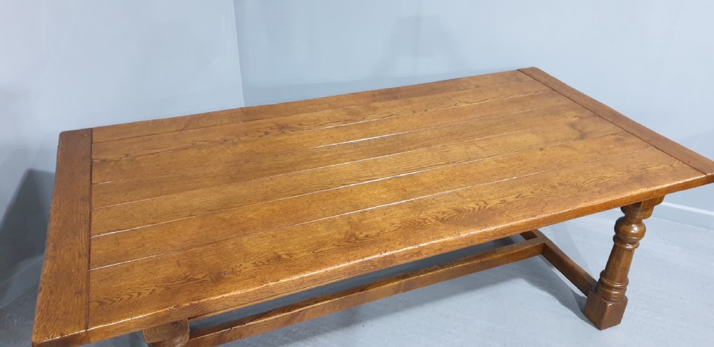 Large Oak Refrectory Kitchen DiningTable View IV