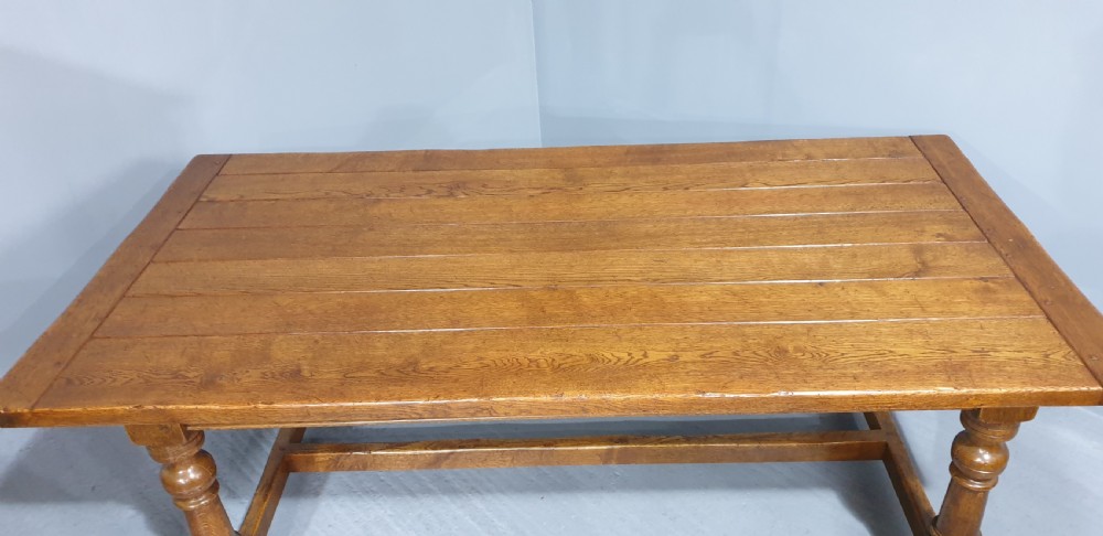 Large Oak Refrectory Kitchen DiningTable View V