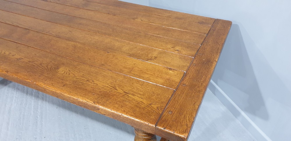 Large Oak Refrectory Kitchen DiningTable View VI