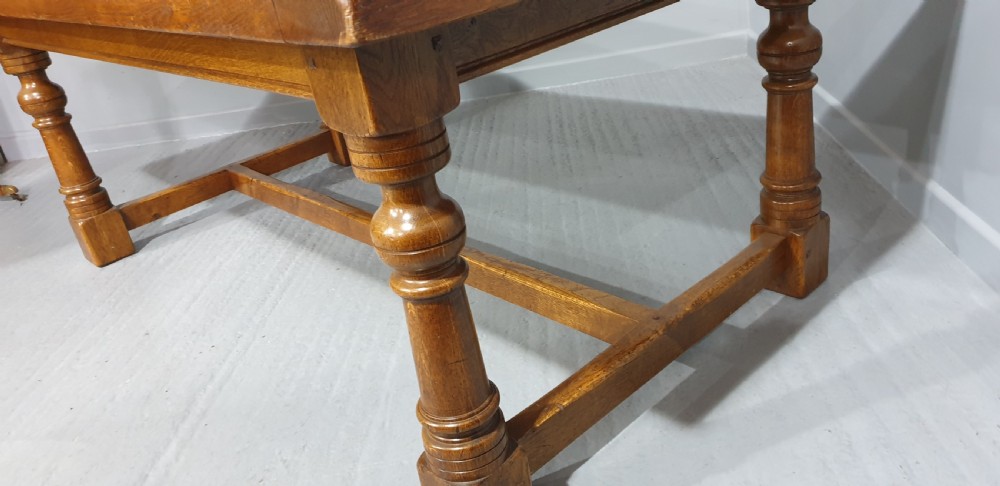 Large Oak Refrectory Kitchen DiningTable View IX