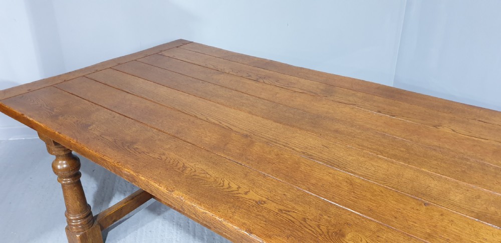 Large Oak Refrectory Kitchen DiningTable View X