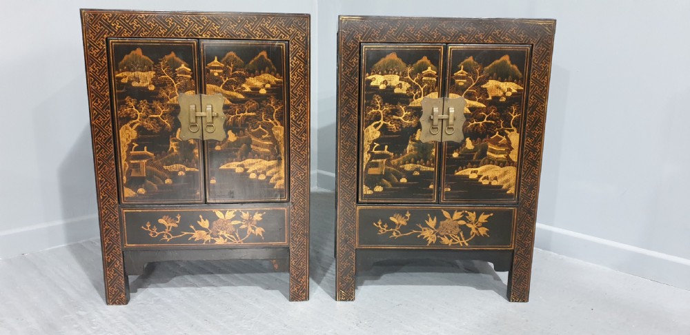 Superb Pair Chinoiserie Side Cabinets View III