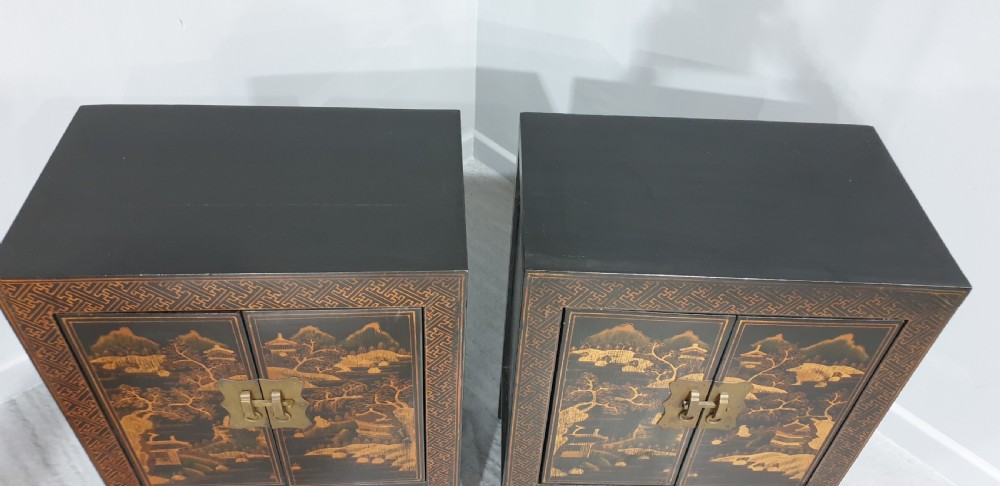 Superb Pair Chinoiserie Side Cabinets View V
