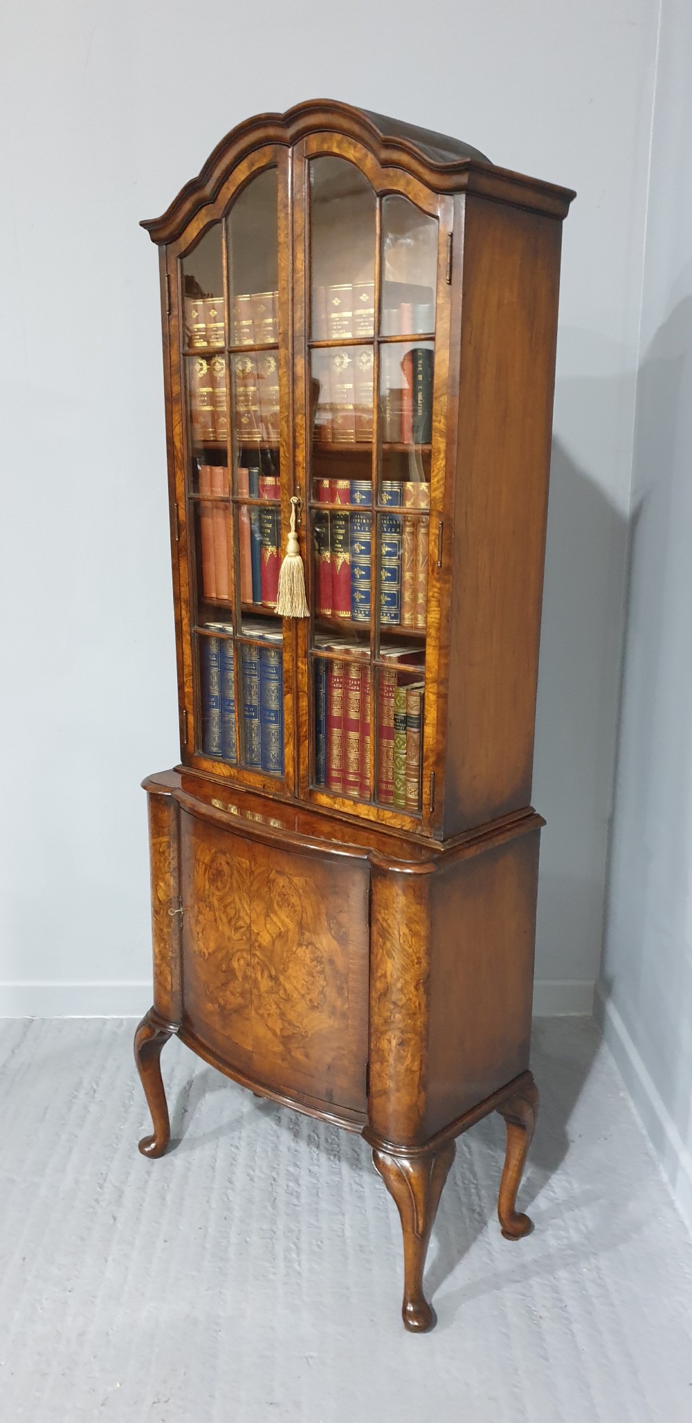 Super Burr Walnut Bookcase of Small Proportions View IV