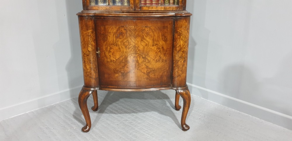 Super Burr Walnut Bookcase of Small Proportions View V