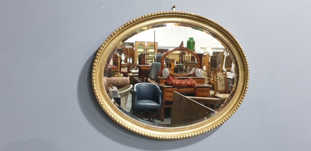 English Gilt Oval Wall Mirror View II