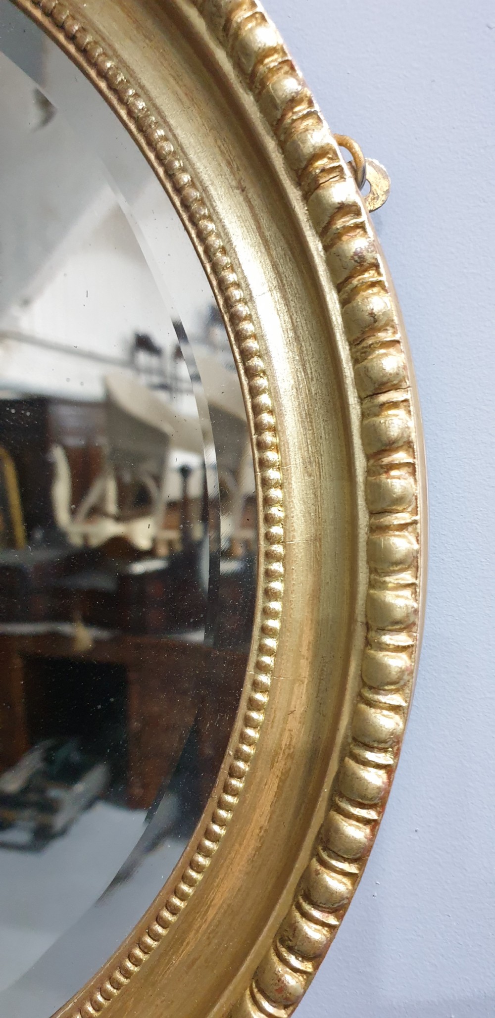 English Gilt Oval Wall Mirror View V