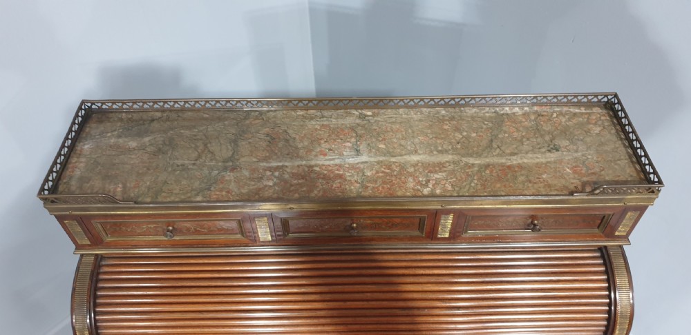 Outstanding Brass Inlaid Ladies Bureau Desk View X