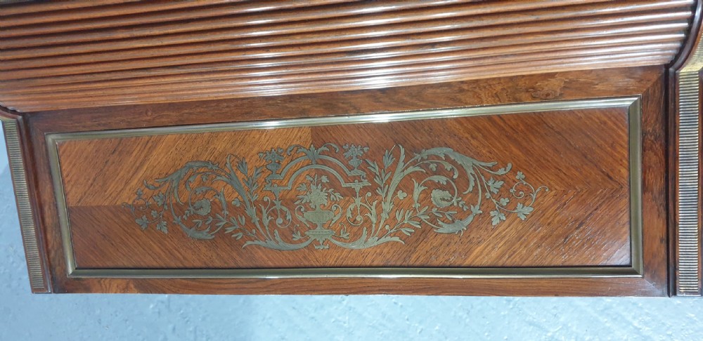 Outstanding Brass Inlaid Ladies Bureau Desk View XIII
