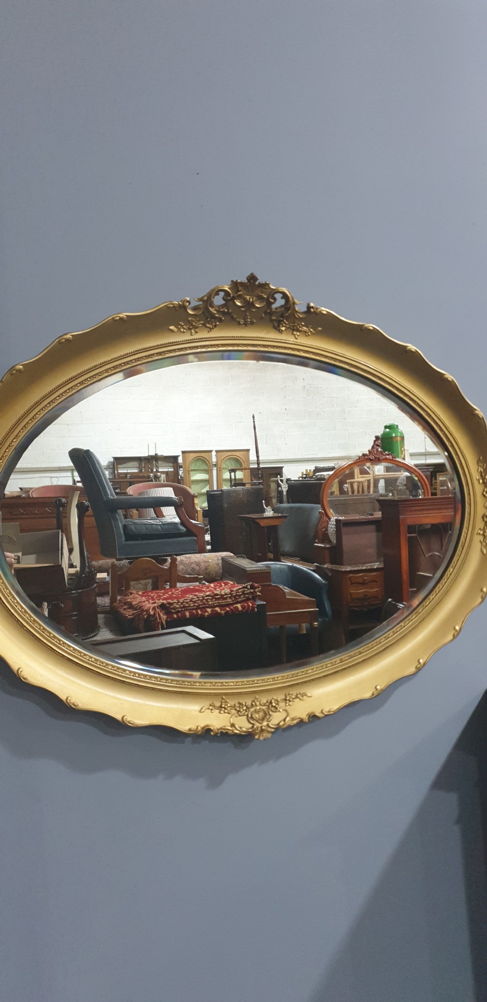 Victorian Gilt Oval Mirror View II