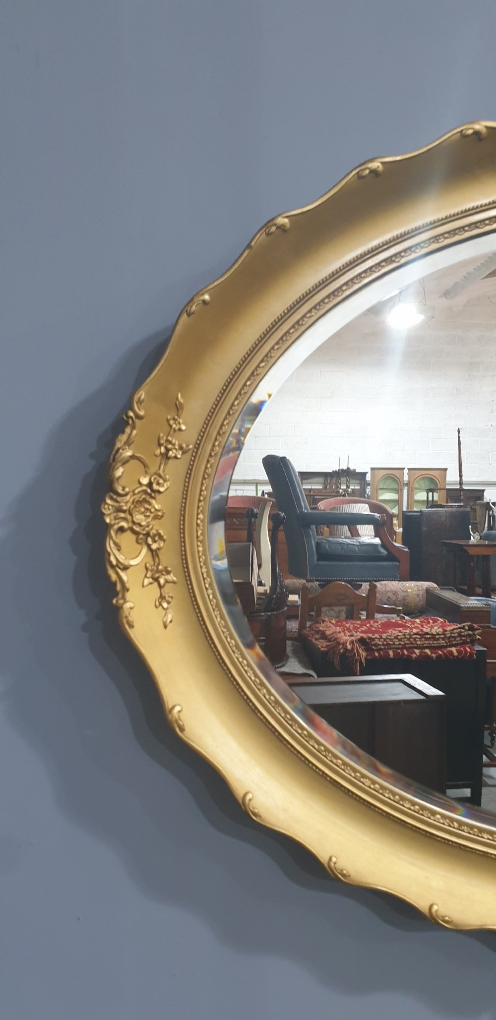 Victorian Gilt Oval Mirror View III