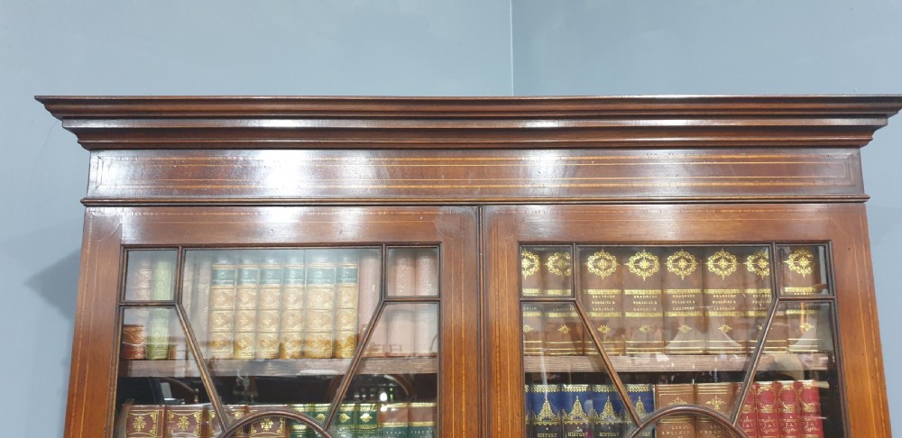 Large Mahogany Inlaid Bureau Bookcase View V