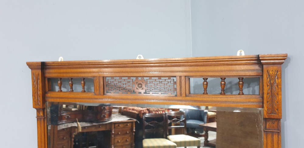 Super Edwardian Overmantle Mirror View V