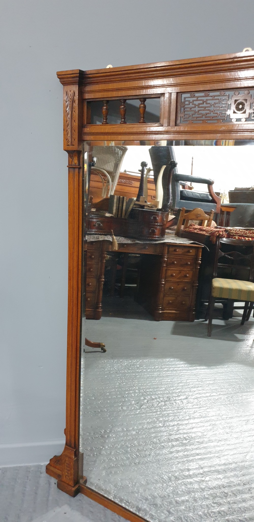Super Edwardian Overmantle Mirror View VIII
