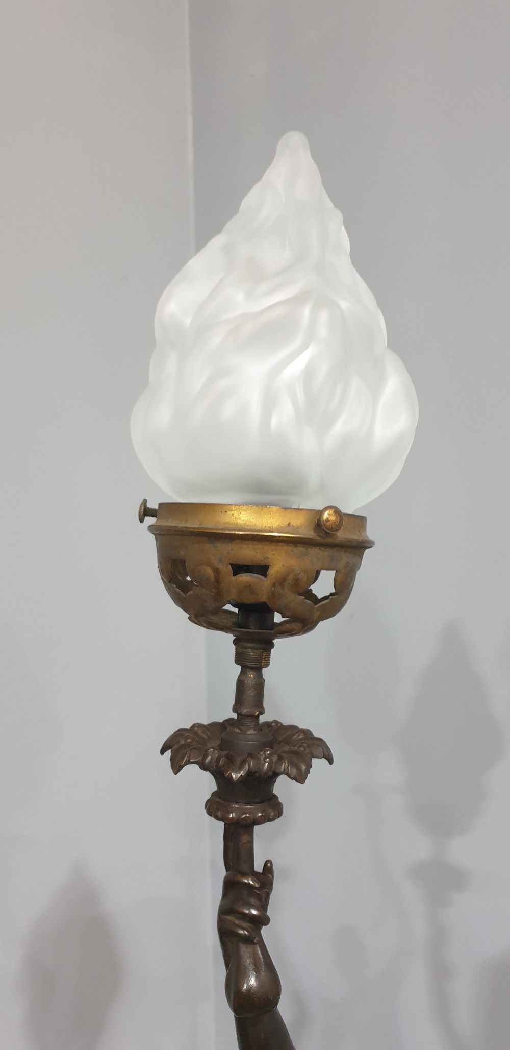 Outstanding Pair Bronze Table Lamps View VI