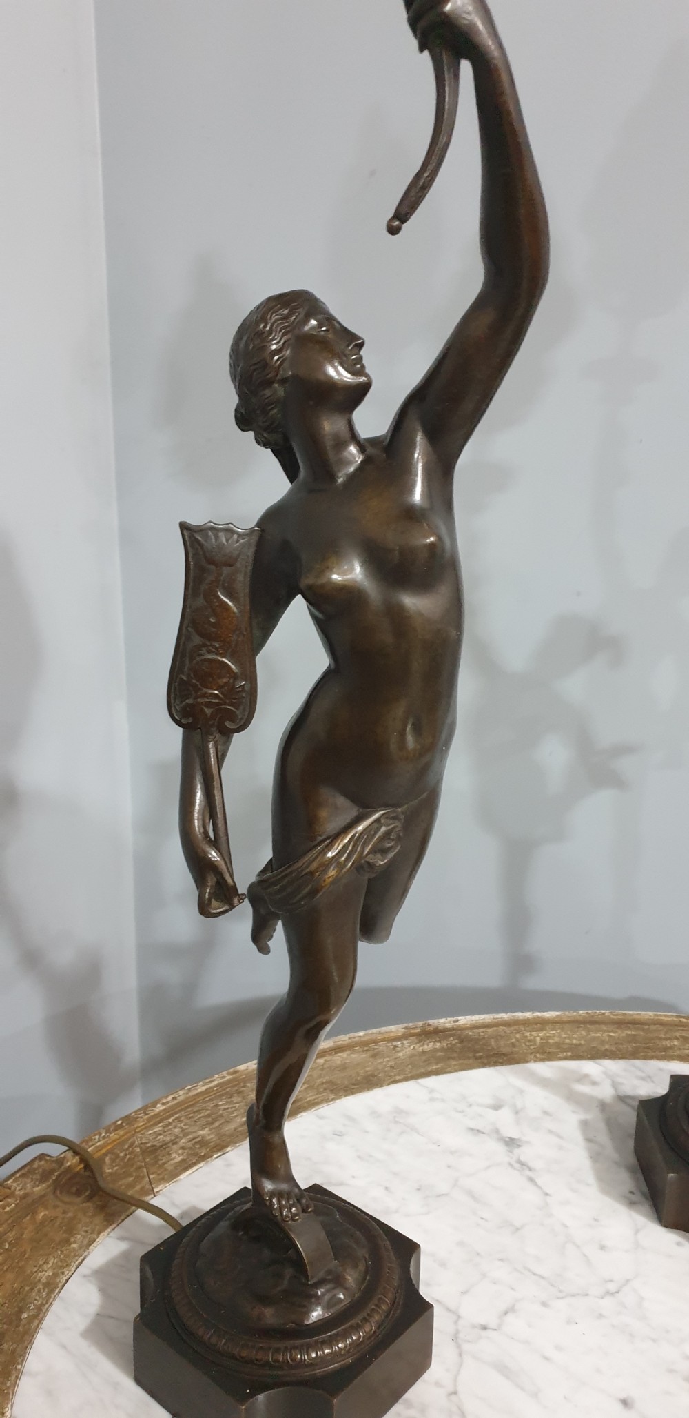 Outstanding Pair Bronze Table Lamps View VIII