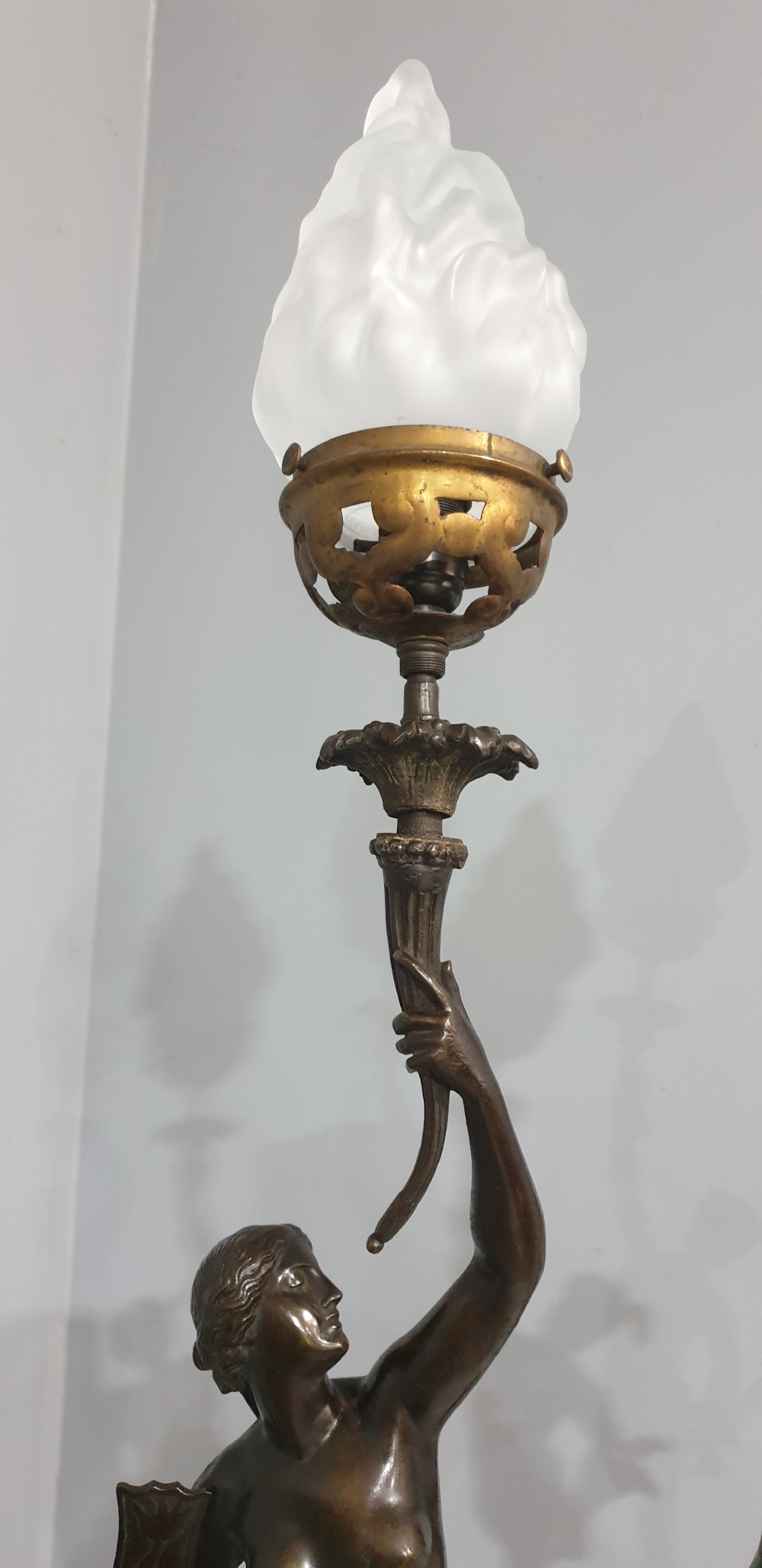 Outstanding Pair Bronze Table Lamps View IX