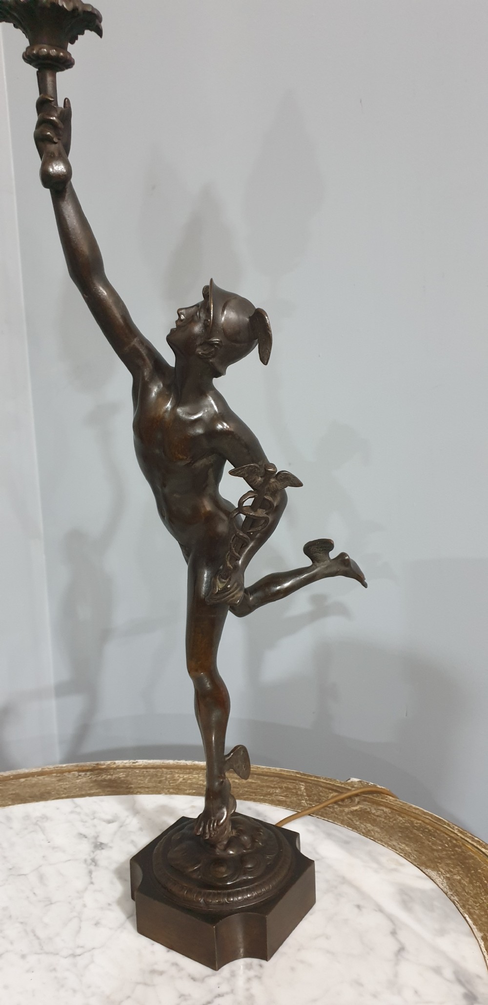 Outstanding Pair Bronze Table Lamps View XII