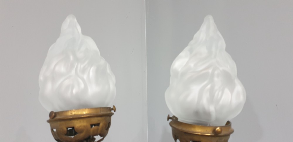 Outstanding Pair Bronze Table Lamps View XVI