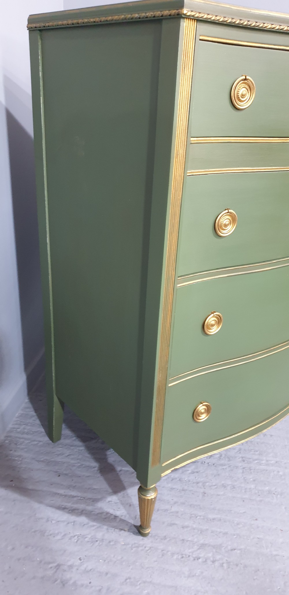 Painted Serpentine Chest of Drawers View IV