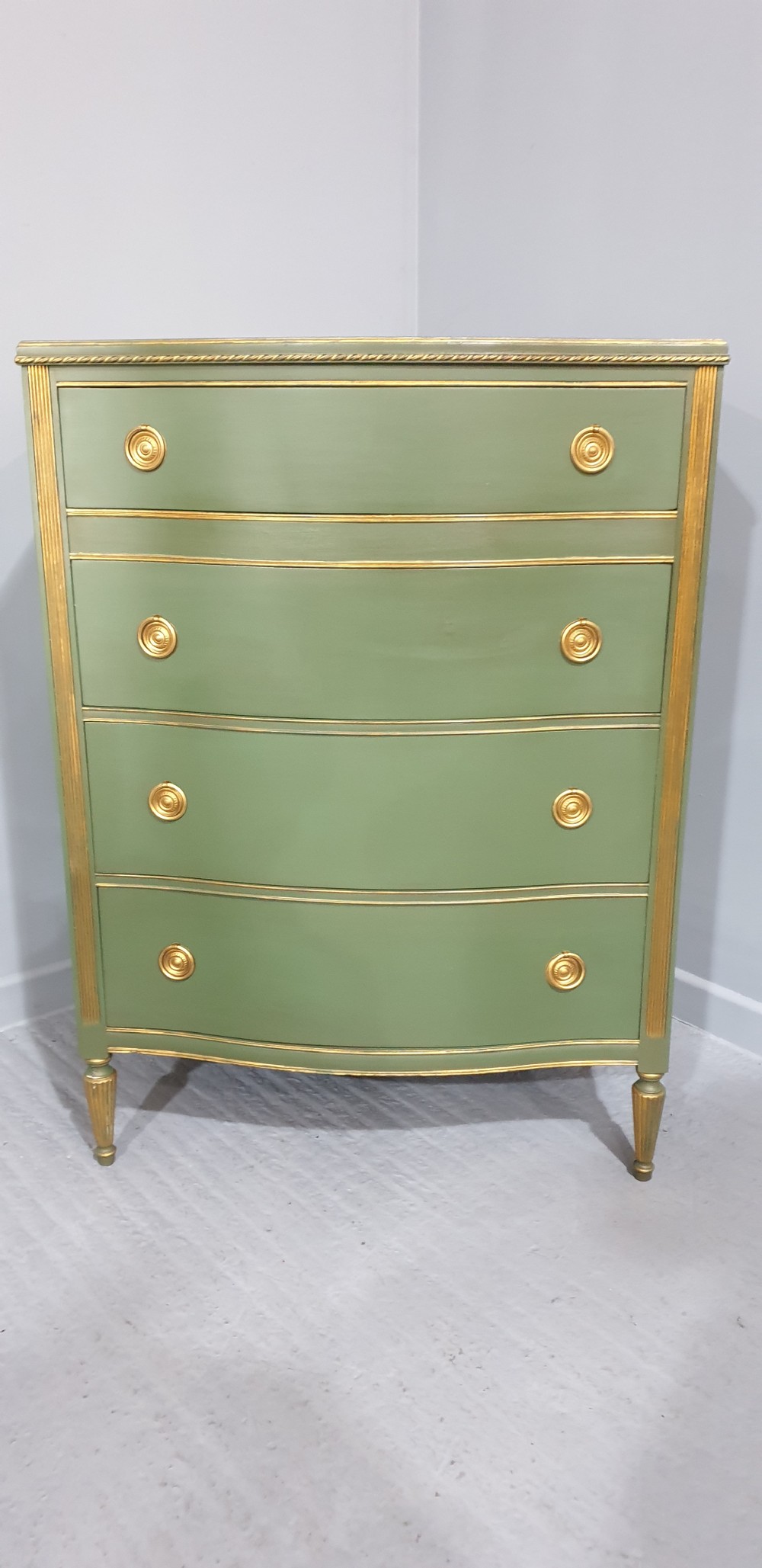 Painted Serpentine Chest of Drawers View VIII