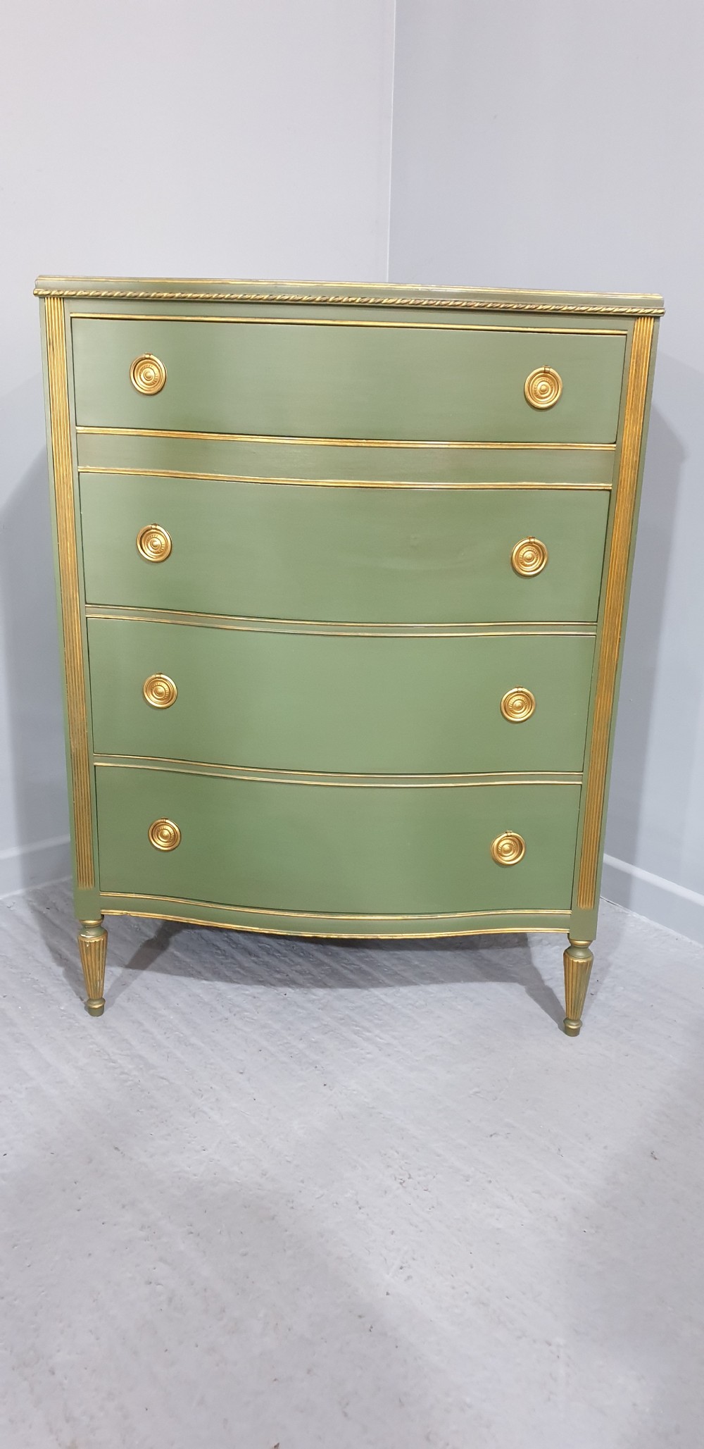 Painted Serpentine Chest of Drawers View XIV