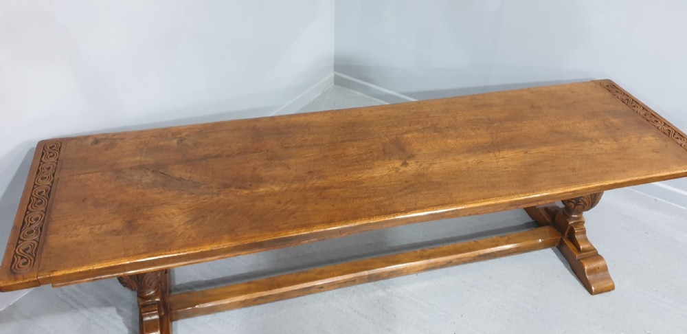 Huge Oak Refrectory Kitchen Dining Table View XIV