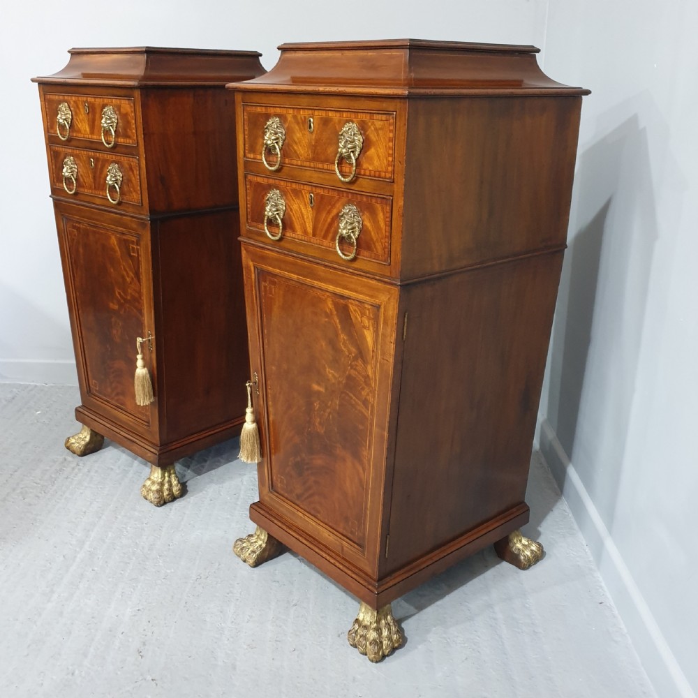 Outstanding Pair Regency Mahogany Cabinets View X