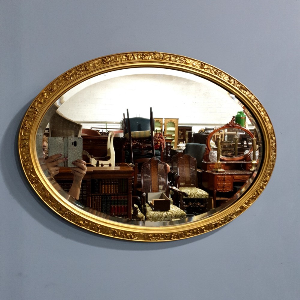 Very Nice Oval Gilt Wall Mirror