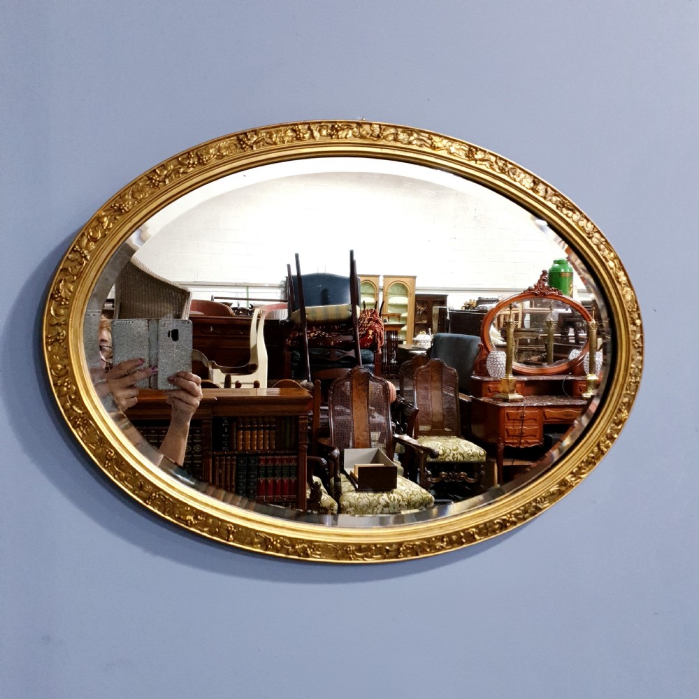 Very Nice Oval Gilt Wall Mirror View II
