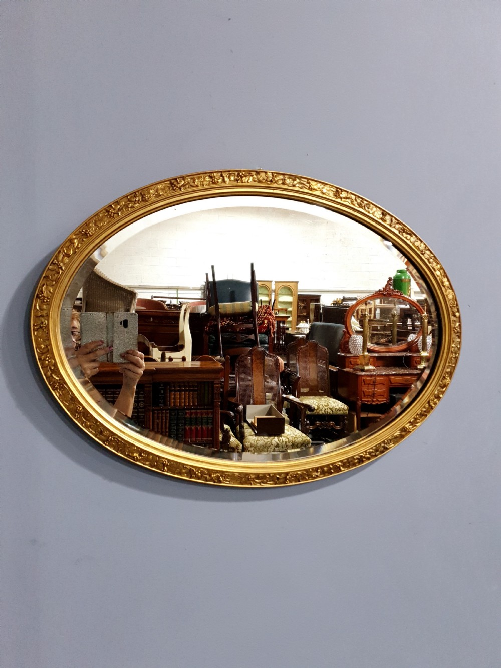 Very Nice Oval Gilt Wall Mirror View VII