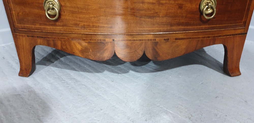 Outstanding Georgian Bowed Chest of Drawers View VI