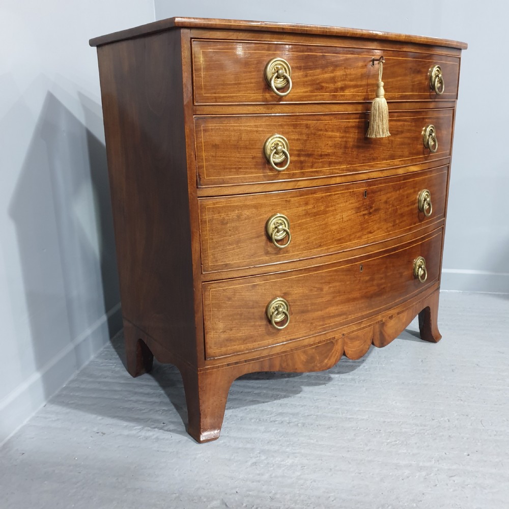 Outstanding Georgian Bowed Chest of Drawers View VII
