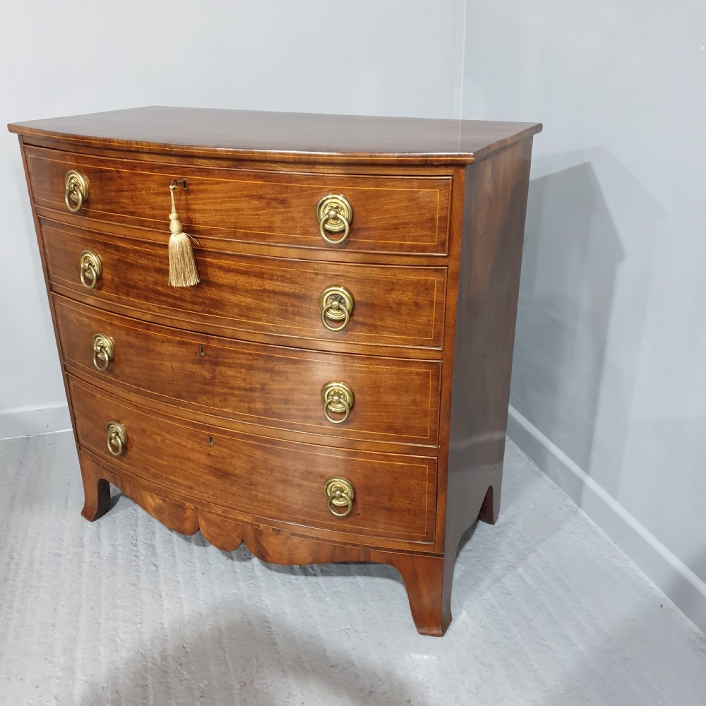 Outstanding Georgian Bowed Chest of Drawers View VIII
