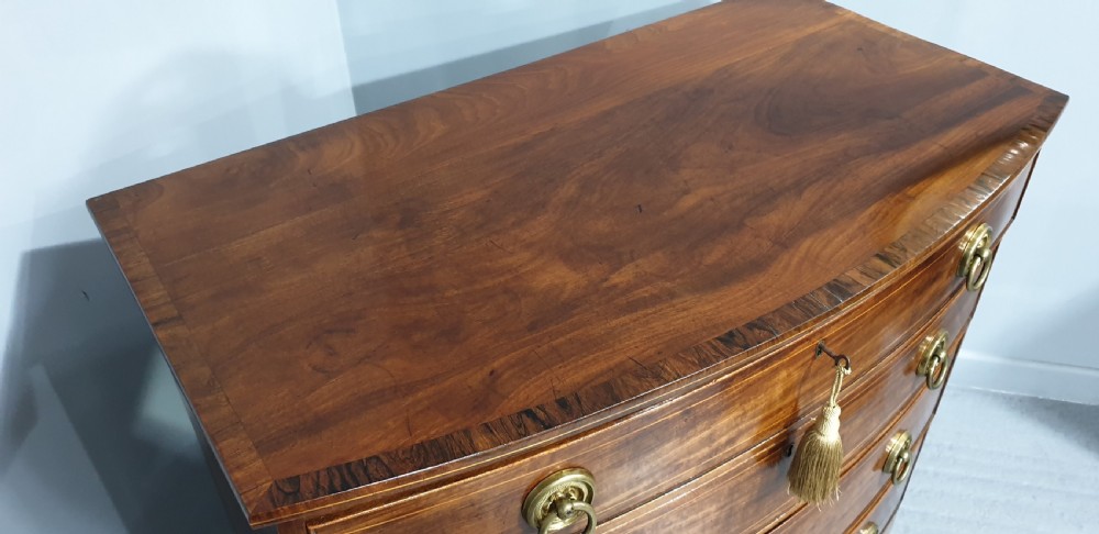 Outstanding Georgian Bowed Chest of Drawers View IX