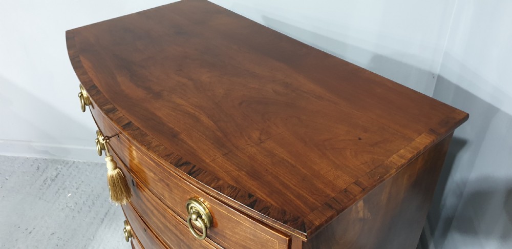 Outstanding Georgian Bowed Chest of Drawers View XI