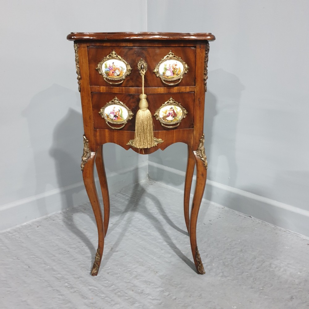 Sweet Porcelain Mounted Small Chest of Drawers