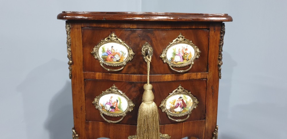 Sweet Porcelain Mounted Small Chest of Drawers View II
