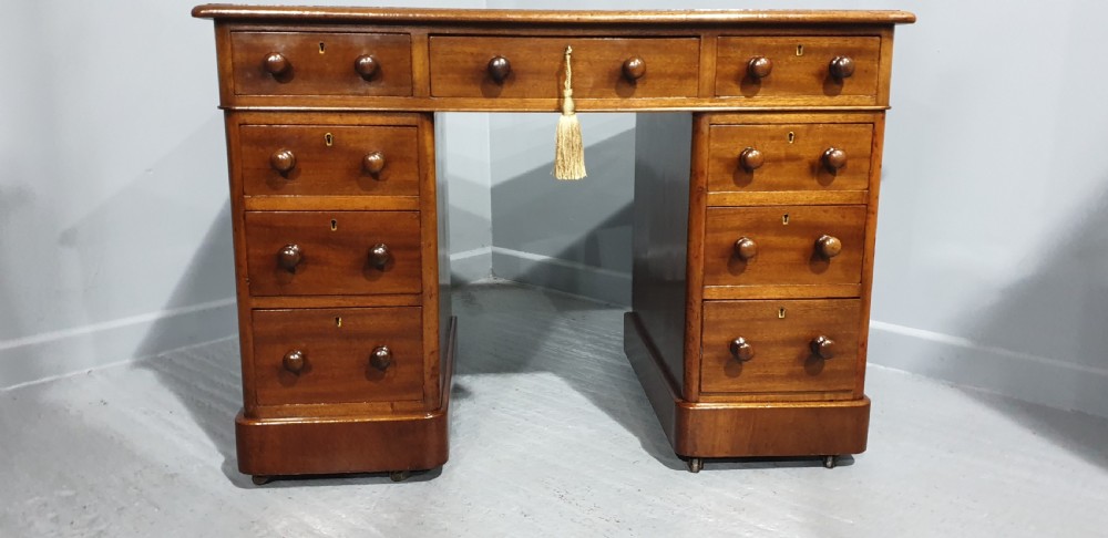 Victorian Mahogany Pedestal Desk View III